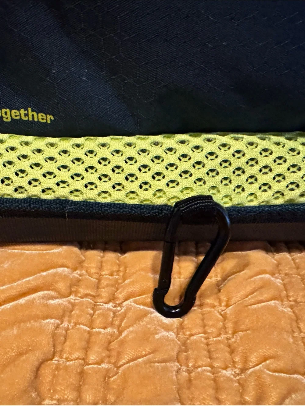 Kurgo Black and Neon Yellow Duffel Bag